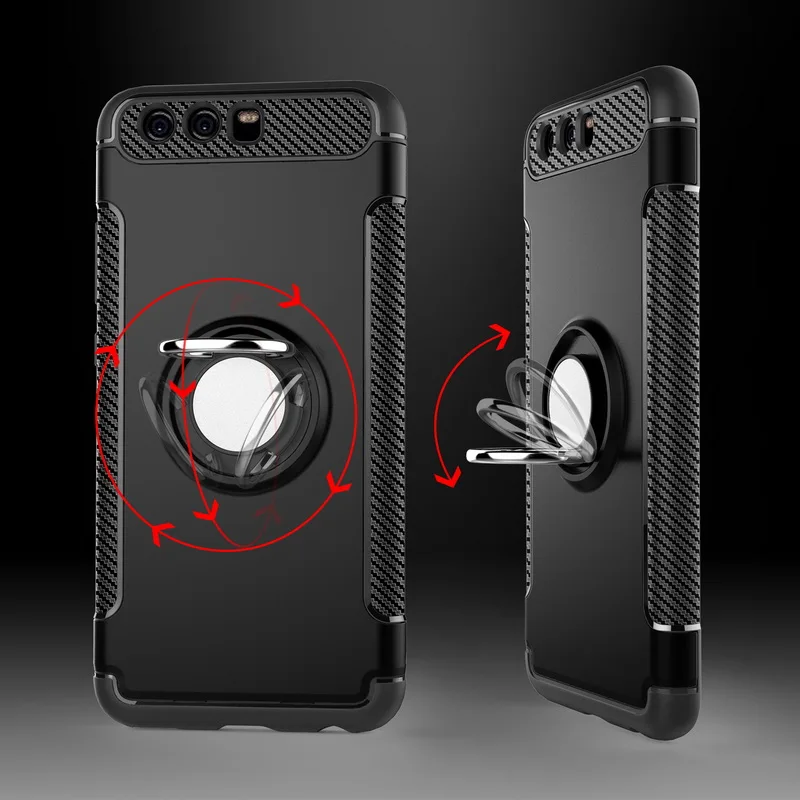 Prouphcs For Huawei P10 Case Car Ring Holder Bracket Armor Cover Heavy Duty Full Protection Phone Plus |
