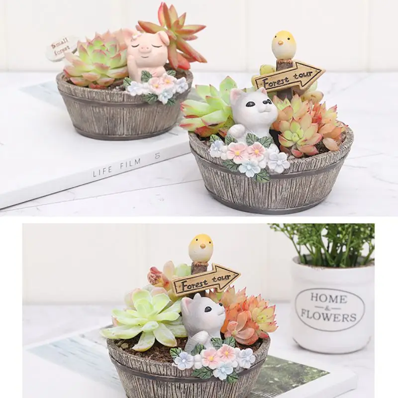 Дропшиппинг Мультяшные суккуленты Мини цветочный горшок милые животные