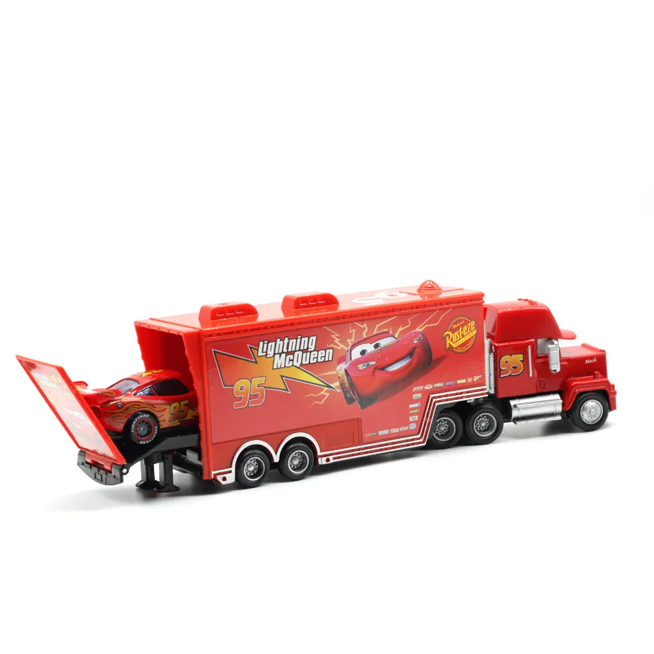 Disney Тачки No.95 McQueen Mack грузовик дядя литья под давлением игрушечный автомобиль 1:55