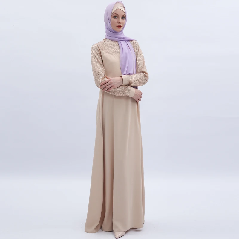 Vestidos Sequin Abaya Дубай длинное мусульманское хиджаб платье для женщин кафтан Elbise Eid турецкие платья халат Musulmane Longue