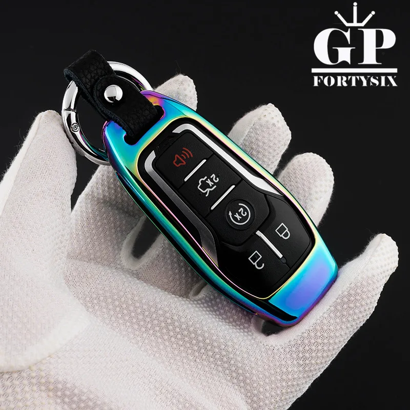 GPFORTYSIX чехол для ключей из цинкового сплава и кожи держатель Ford Taurus Lincoln Mustang 5