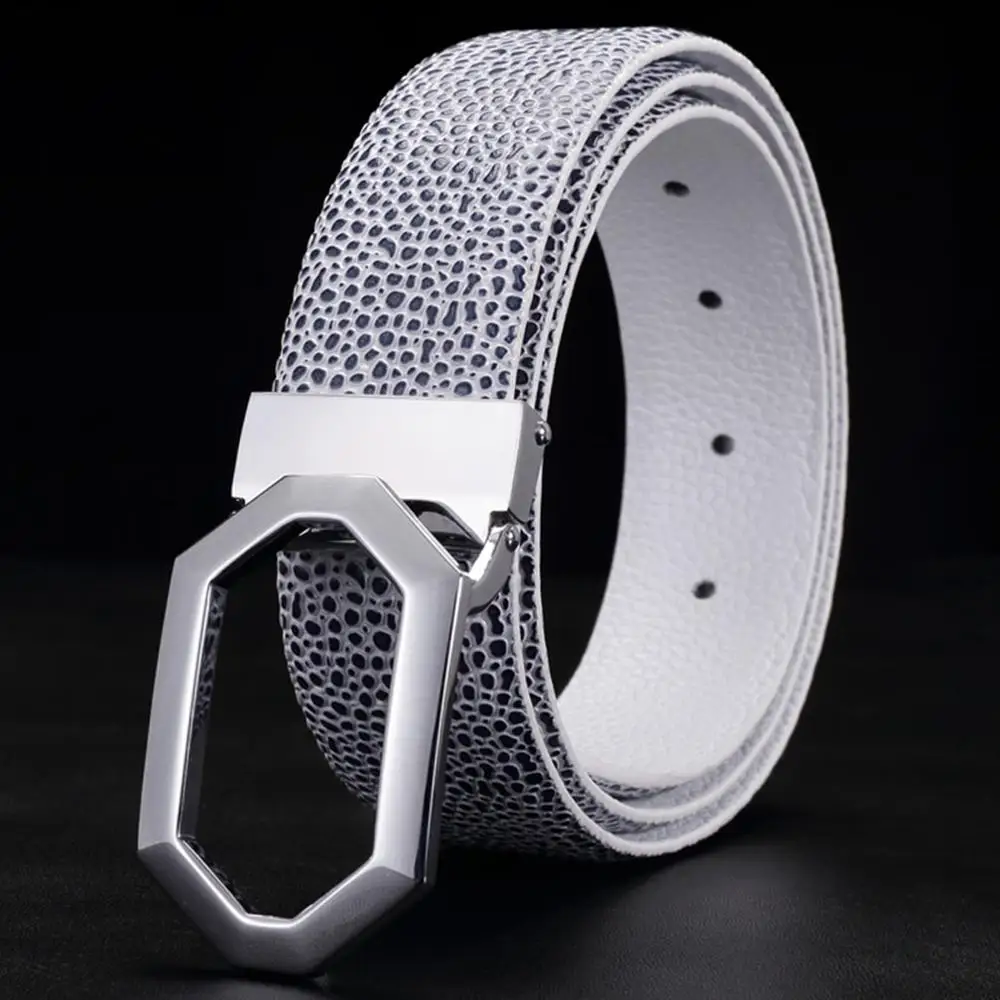 Ремень мужской из воловьей кожи с гладкой пряжкой 6 углов|leather belts for men|genuine leather