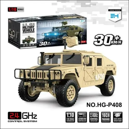 HG 1/10 Масштаб RC 4*4 Американский военный автомобиль P408 гоночный сервопривод ESC