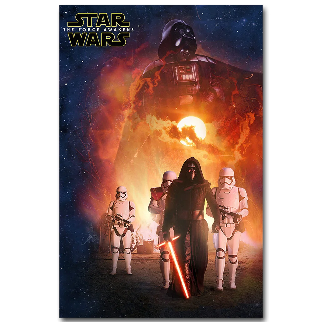 Звездные войны 7 The Force Awakens художественный шелковый тканевый плакат с принтом 13x20