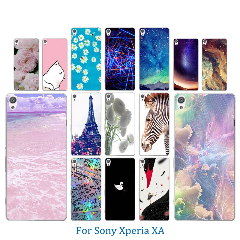 Мягкий силиконовый 5 0 дюйма для Sony Xperia XA F3111 чехол телефона с розовым узором