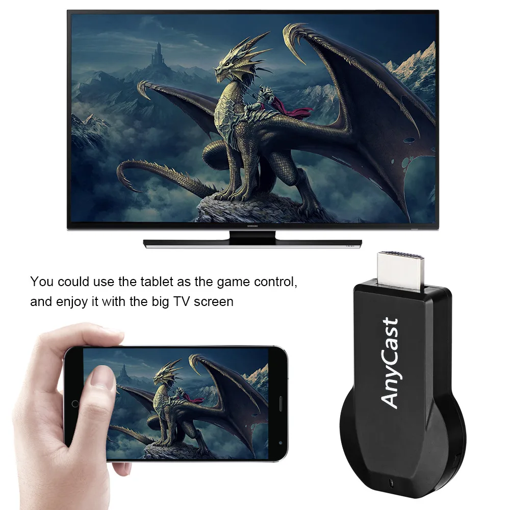 AnyCast M2 Plus Airplay Miracast DLNA 1080P WiFi дисплей ТВ адаптер видеостример для IOS Android|SmartTV-стики и