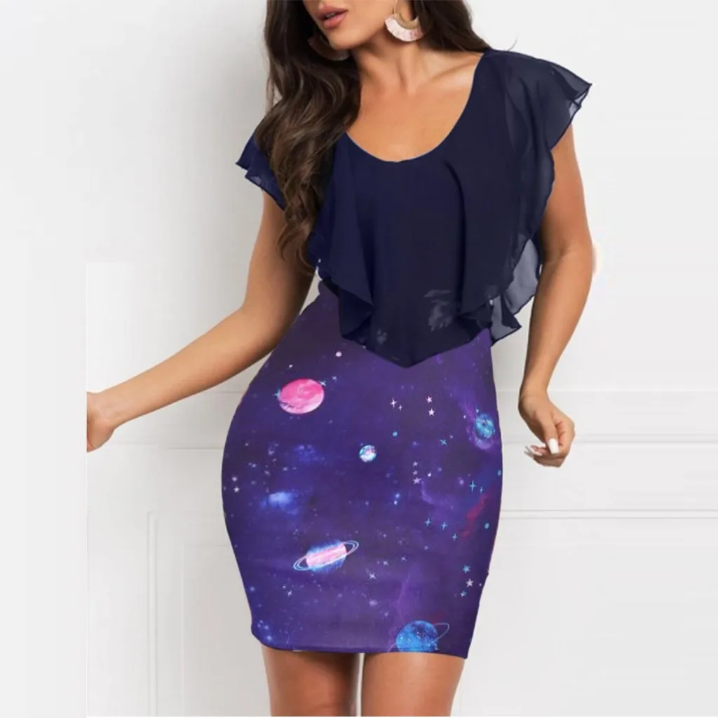 Женское платье 2019 модное летнее пикантные женские без рукавов с цветочным