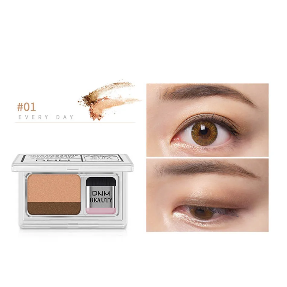 Lazy Double Color Eye Shadow Makeup Palette Shimmer Eyeshadow Makeup Waterproof Mineral Powder Double-layer Eye Shadow Cosmetics