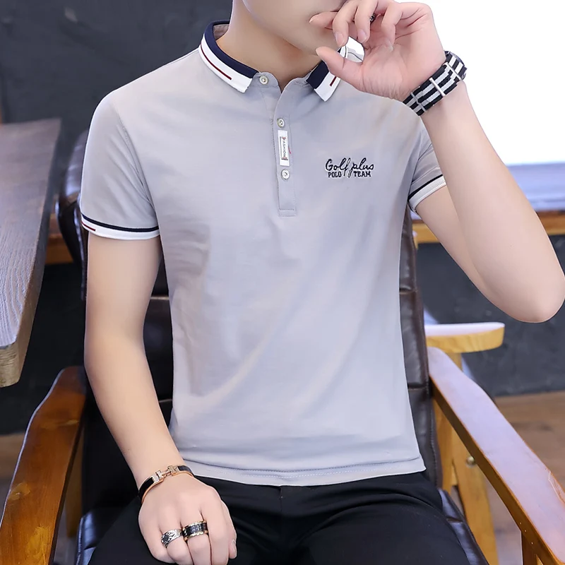 Men's short-sleeved Korean version of the trend summer men's Polo shirt autumn clothes | Мужская одежда