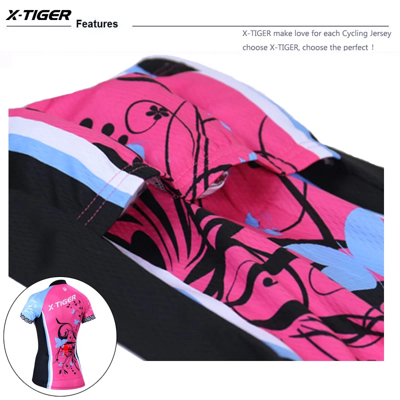 Женская велосипедная Джерси X Tiger Pro с коротким рукавом быстросохнущая одежда для