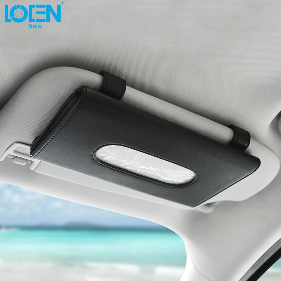 LOEN 1xcar солнцезащитный козырек кожаная салфетка для Audi Ford BMW Benz Peugeot Cadillac Land Rover
