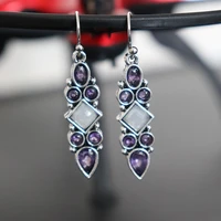 moonstone wedding earring jewelry women engagement geometry vintage