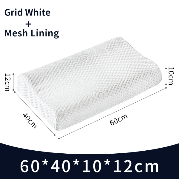 Grid White Фиолетовый Латекс 60x40 Таиланд чистый натуральный латекс подушка для коррекции шеи шейки шеи защиты позвонков ортопедические Контурные постельные принадлежности Подушка - Цвет: Grid White