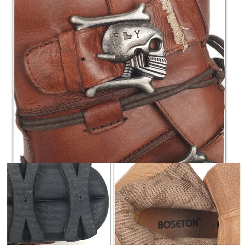 Мужские рабочие ботинки из натуральной воловьей кожи армейские в стиле милитари