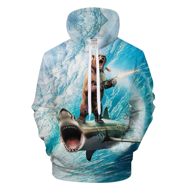 Толстовка мужская с капюшоном и 3d медведем смешной свитшот принтом Грут спортивный костюм уличная одежда