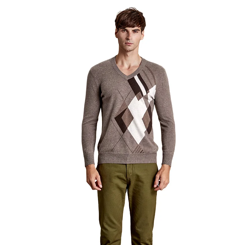 

ZHILI Men's Slim Fit V-Neck Pullover Warm Cashmere Sweater
