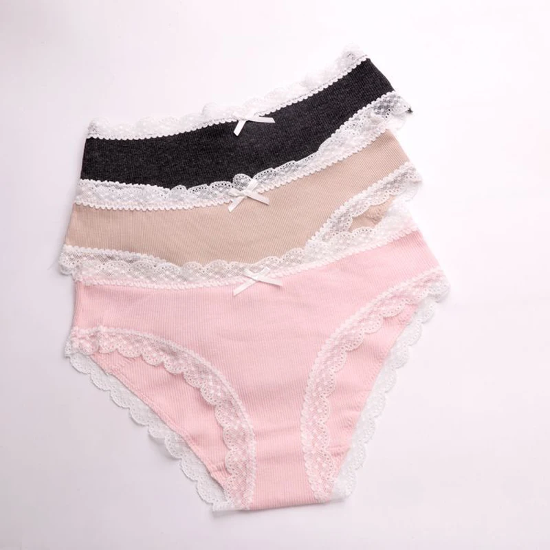 Женские кружевные трусы SP & CITY мягкие дышащие Бесшовные цветные с бантом нижнее