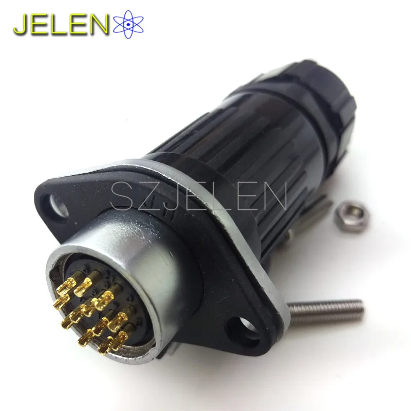 HE20 водонепроницаемый 12 контактный разъем светодиодного кабеля питания разъемы