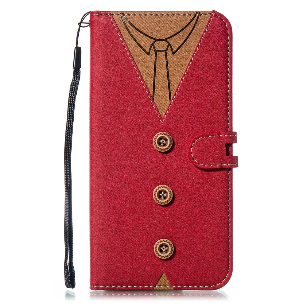 Red Necktie Стильная перекидная книжка чехол для телефона для samsung Galaxy A3 A5 A6 A8 A7 A9 S8 S9 S10 Lite Plus с галстук-бабочка с карманом для карт - Цвет: Red Necktie