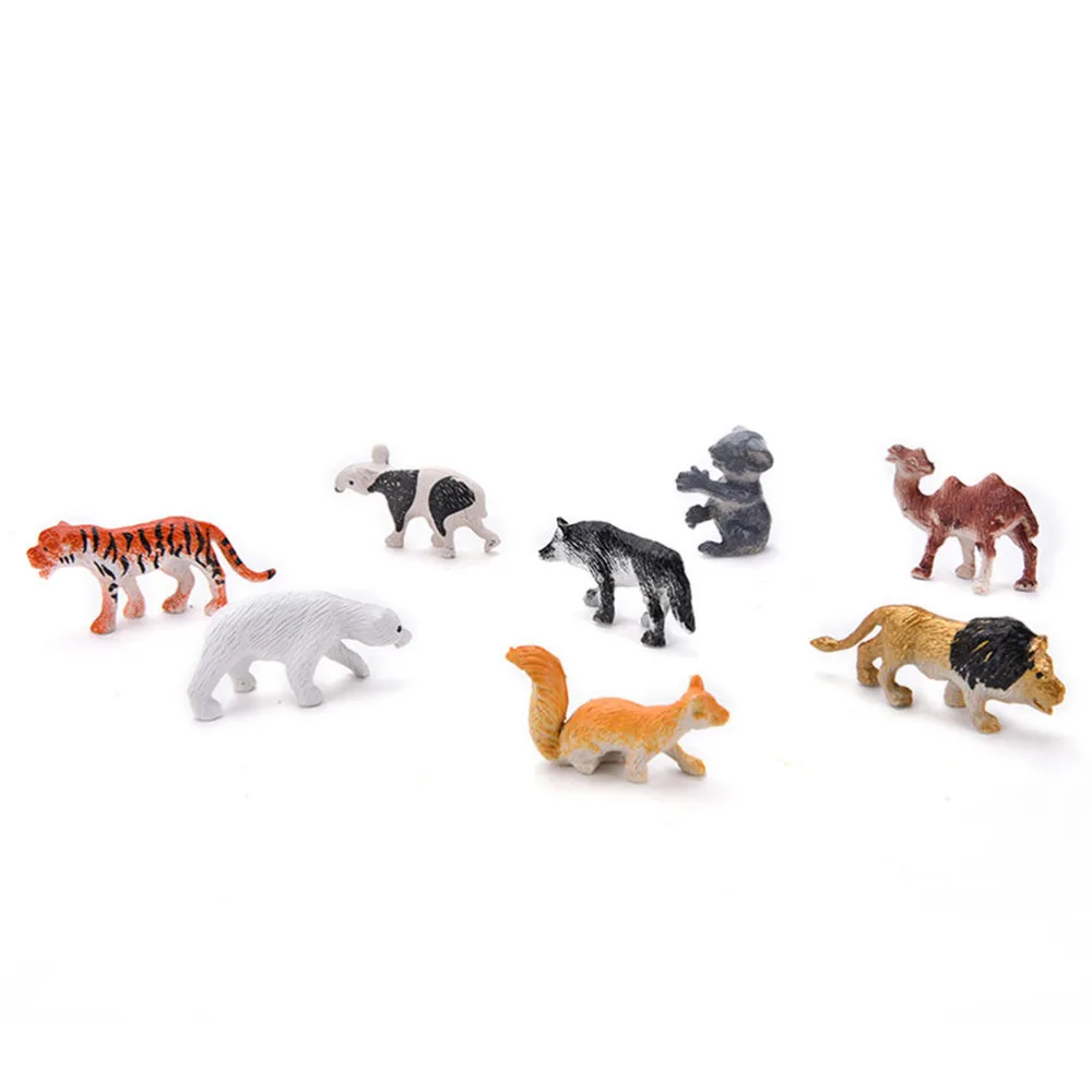 Hard Plastic Kid Children Animal Model Set Action Kit 8pcs/lot Multi-Colored Developmental Toy Kids of Wild Figures Toys | Игрушки и