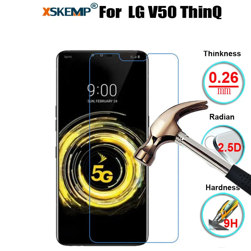 XSKEMP для LG G8 тонкий/G8s тонкий/K50/K40/Q60/V50 ThinQ натуральная абсолютная новинка! Премиум закаленное Стекло Экран Защитная пленка для покрытия - Цвет: for LG V50 ThinQ