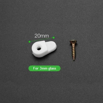 A-3mm Glass 20 шт. настенное крепление Безрамное зеркало зажим скучно свободное стекло с винтом и Анкерной втулкой - Цвет: A-3mm Glass