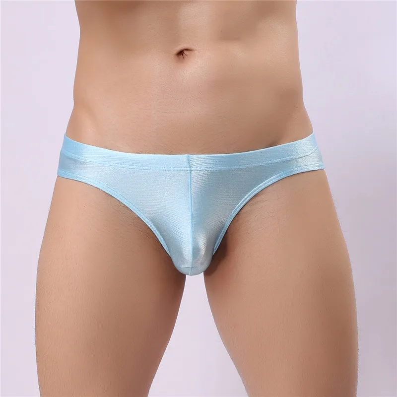 5PCS Men's Underwear Bright Briefs Underpants Male Sexy Silky Brief Shorts Man Gay Panties Low Waist Sleepwear |