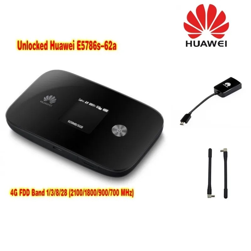 unlocked Huawei E5786 E5786s-62a LTE Cat6 DL300Mbps 4g lte MiFi Mobile pocket Wifi router plus 2pcs antenna+AF10 adapter