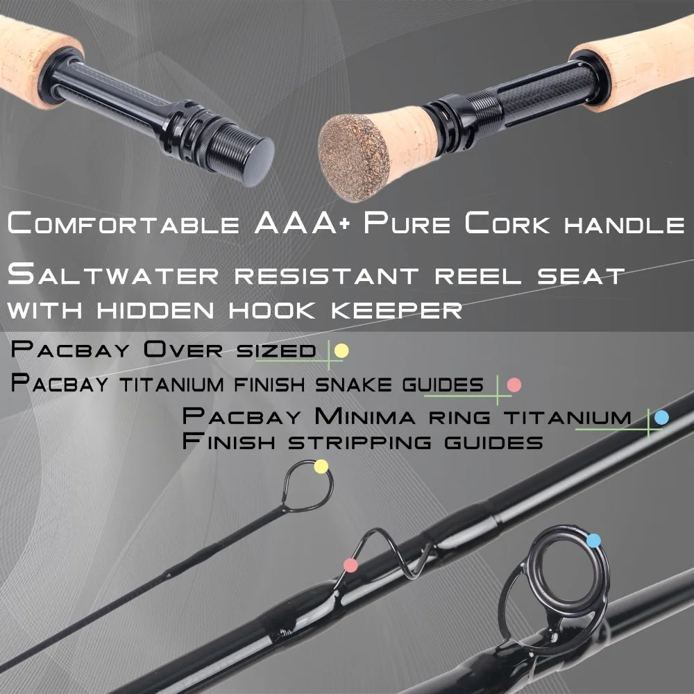 Maximumcatch Fly Fishing Rod 30T+40T SK Carbon 4-8WT 9FT 4sec Fast Action Fly Rod with Cordura Tube enlarge