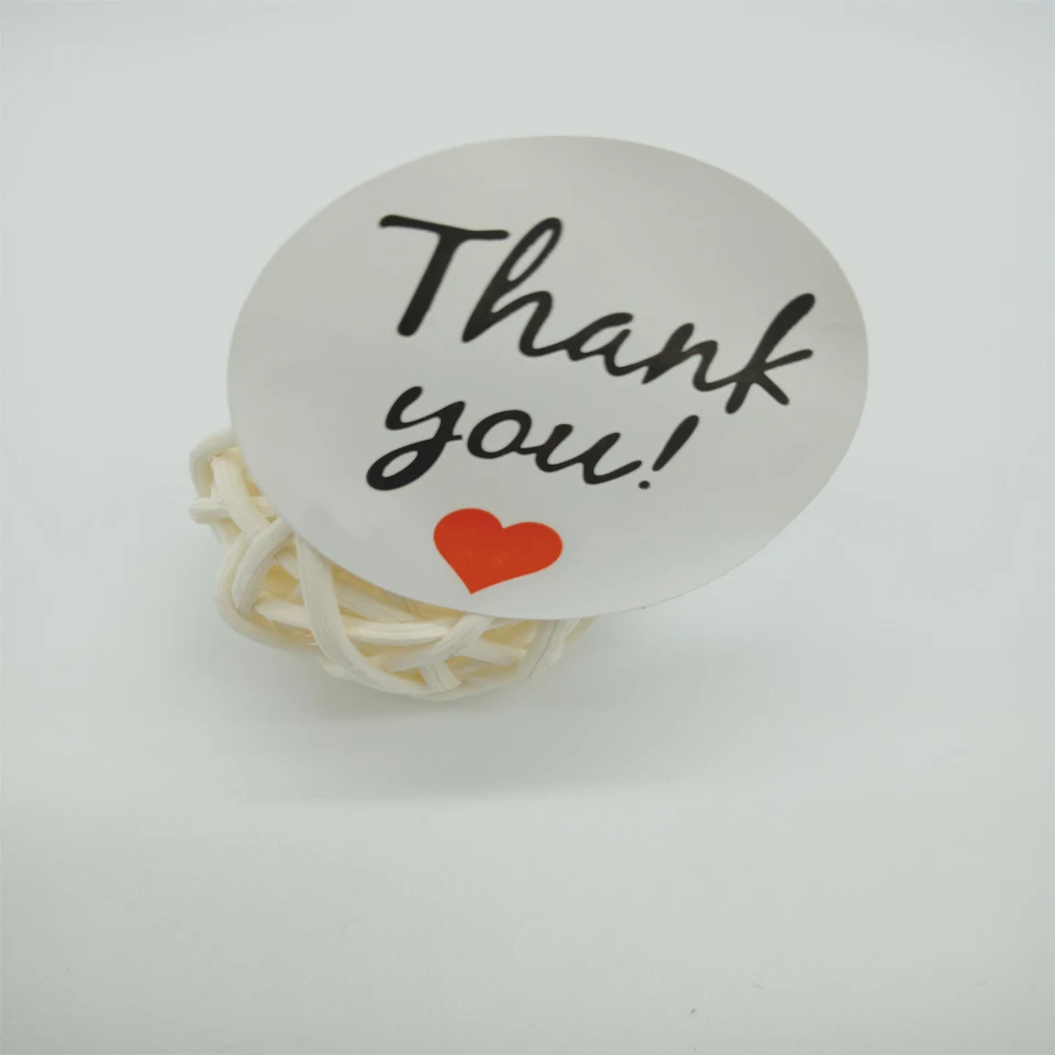 100 шт./лот простой СПАСИБО сердце Handwrite стиль милые бумажные стикеры печенья
