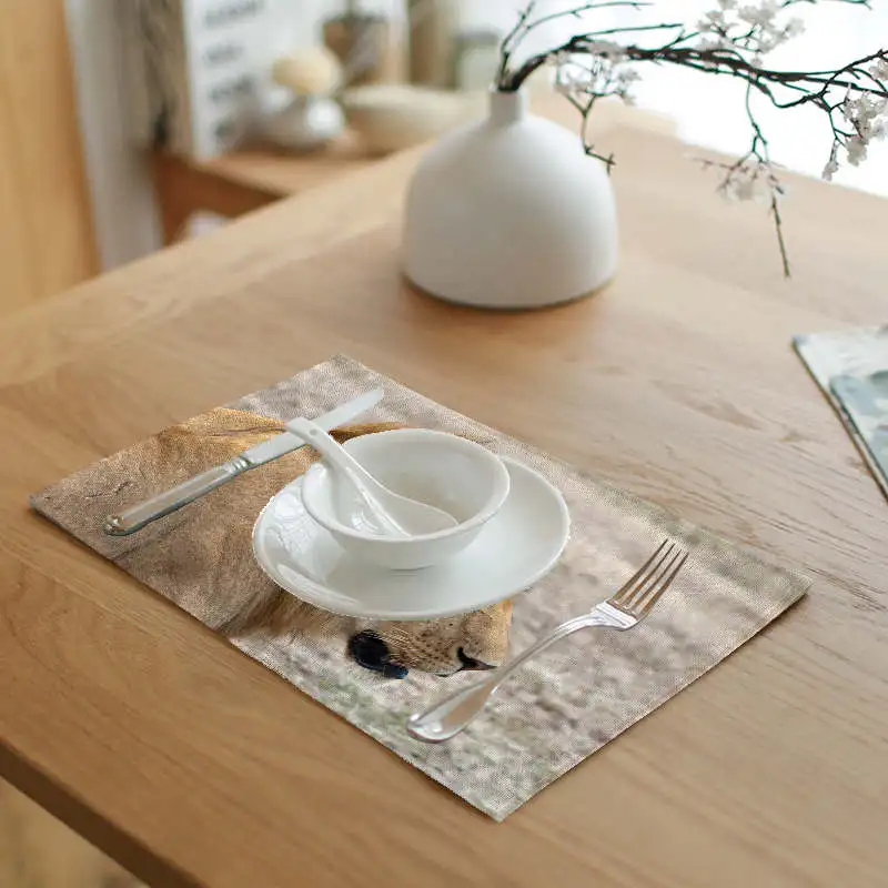 New Placemats African Animal Decoupage Family Kitchen Table Decoration Supplies Guardanapo | Дом и сад