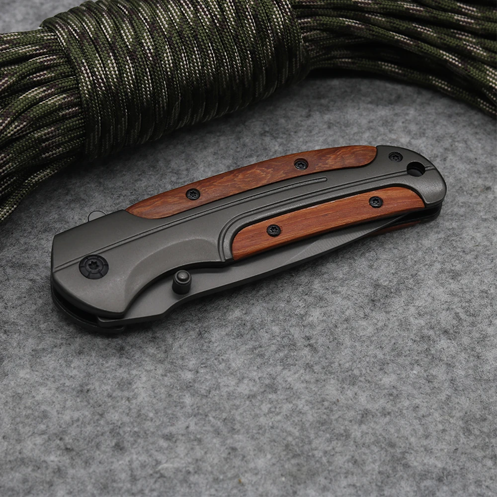 NEW Camping Hunting Folding Knife 440C Blade Tactical Survival Pocket Steel+wood Handle Utility Outdoor Hand Tools | Инструменты