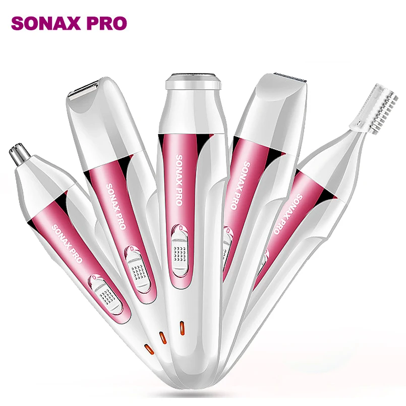SONAX PRO 5 в 1 безболезненного удаления волос Бритва для набор Для женщин Эпилятор