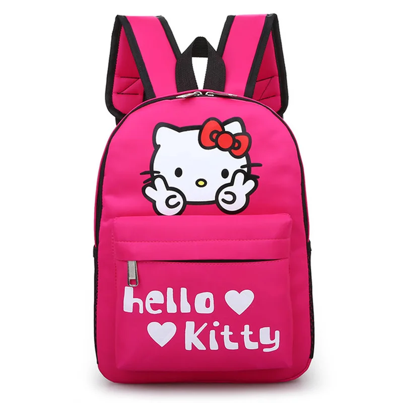 A Hello kitty сумка Детская мультфильм милый детский рюкзак Kawaii Большой KT сумки водонепроницаемый нейлон мальчик девочка школьный рюкзак плечо плюш - Цвет: A