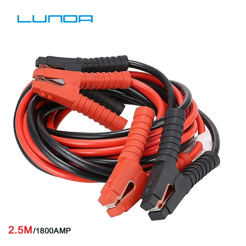 LUNDA Перемычка аккумулятора 2 м 500AMP 1000AMP 2,5 м 1800AMP кабель усилителя аварийный для автомобилей VanTruck терминалы пусковое устройство