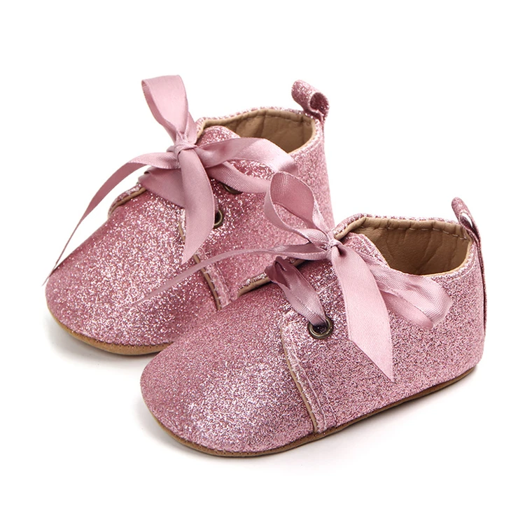 0-18M Toddler Baby Girl Shining First Walkers Princess Shoes Glitter Shiny Leopard Print Sneakers Lace Up Newborn Bebe Shoes