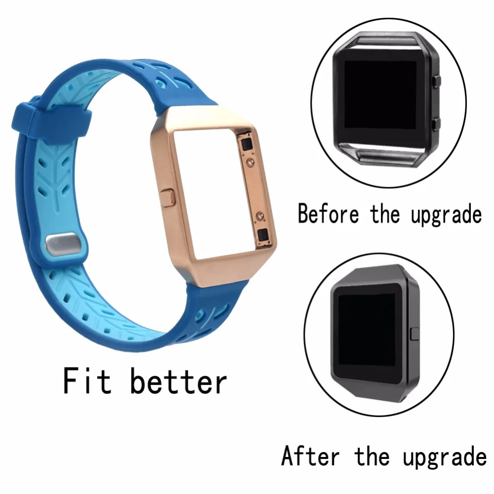 Bemorcabo Мягкие силиконовые часы ремешок Браслет для Fitbit Blaze Смарт фитнес часы Спорт листья стиль без рамки