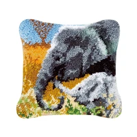 new 3d latch hook pillow kits animals elephant diy needlework crocheting kit rug yarn handmade unfinished embroidery pillowcase