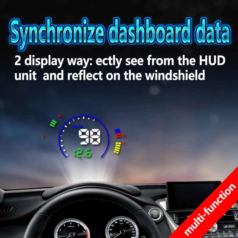 S600 HUD Автомобильный дисплей с отображением скорости сигнализации интерфейса OBD
