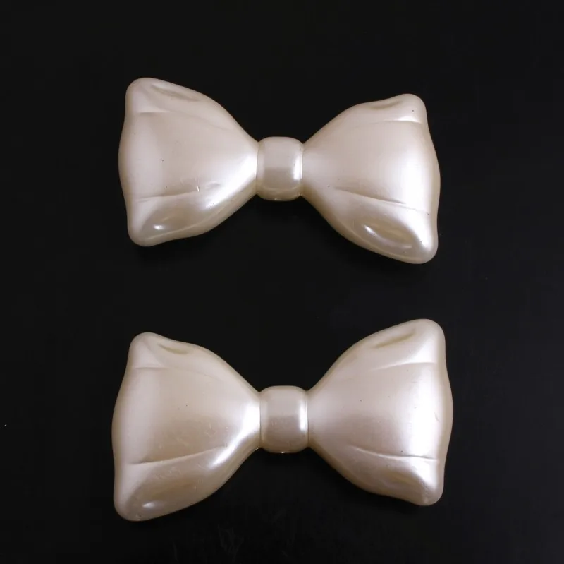 OYKZA Jewelry 55x31mm 45pcs Ivory Color Acrylic Imitation Pearl Bow Beads for Chunky Baby Girls Necklace Making | Украшения и