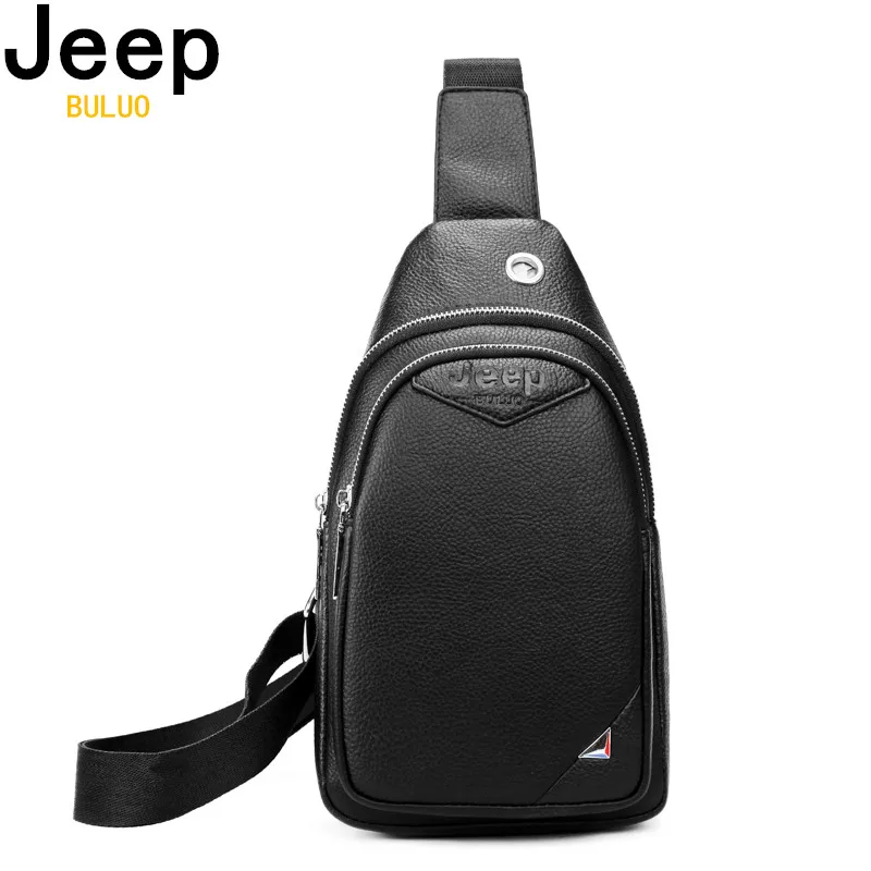 Мужская нагрудная сумка JEEPBULUO модная брендовая Сумка слинг из сплит кожи