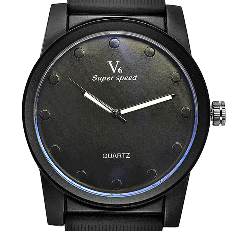 Лидер продаж мужские спортивные часы Montre Homme V6 резиновые кварцевые повседневные