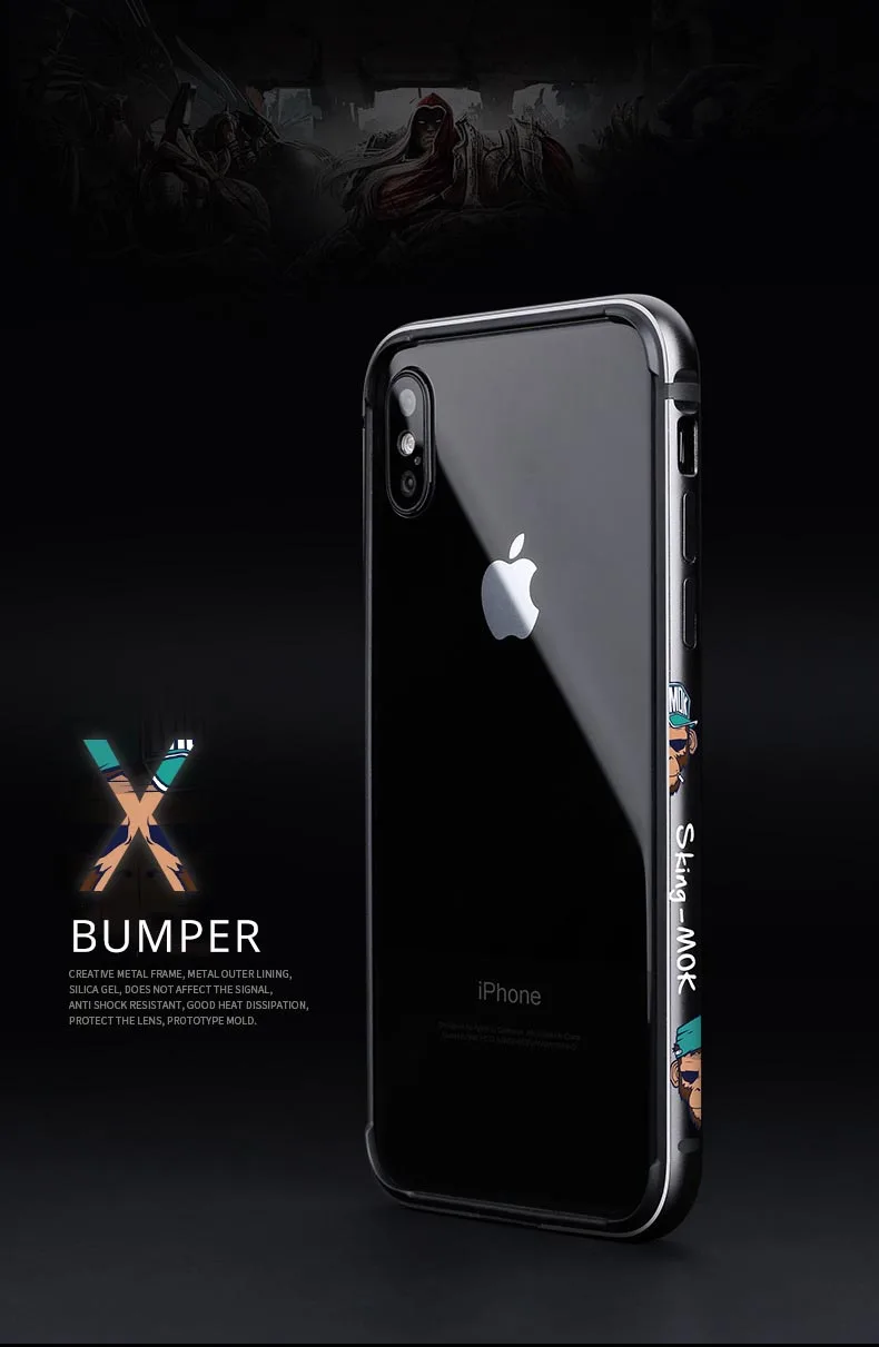 Lofter классный металлический бампер для телефона для iPhone XS XR, чехол для телефона s для iPhone XS Max, чехол с мультяшным рисунком, алюминиевая силиконовая рамка, чехол