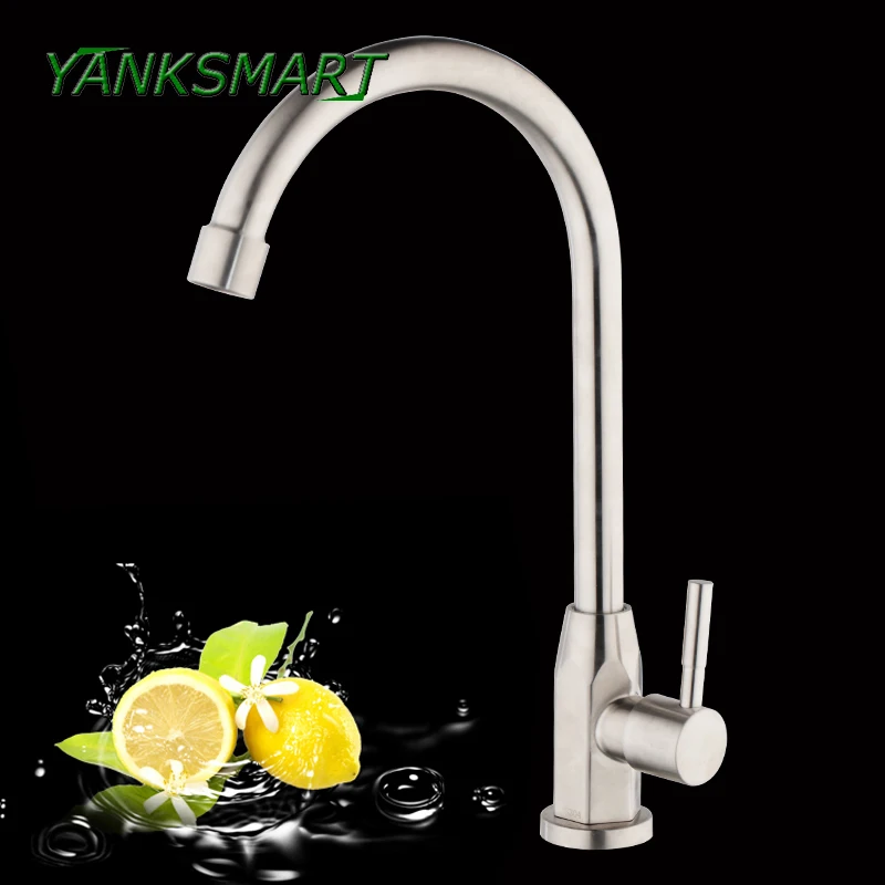 Новый никелевый матовый кухонный смеситель для раковины YANKSMART только кран