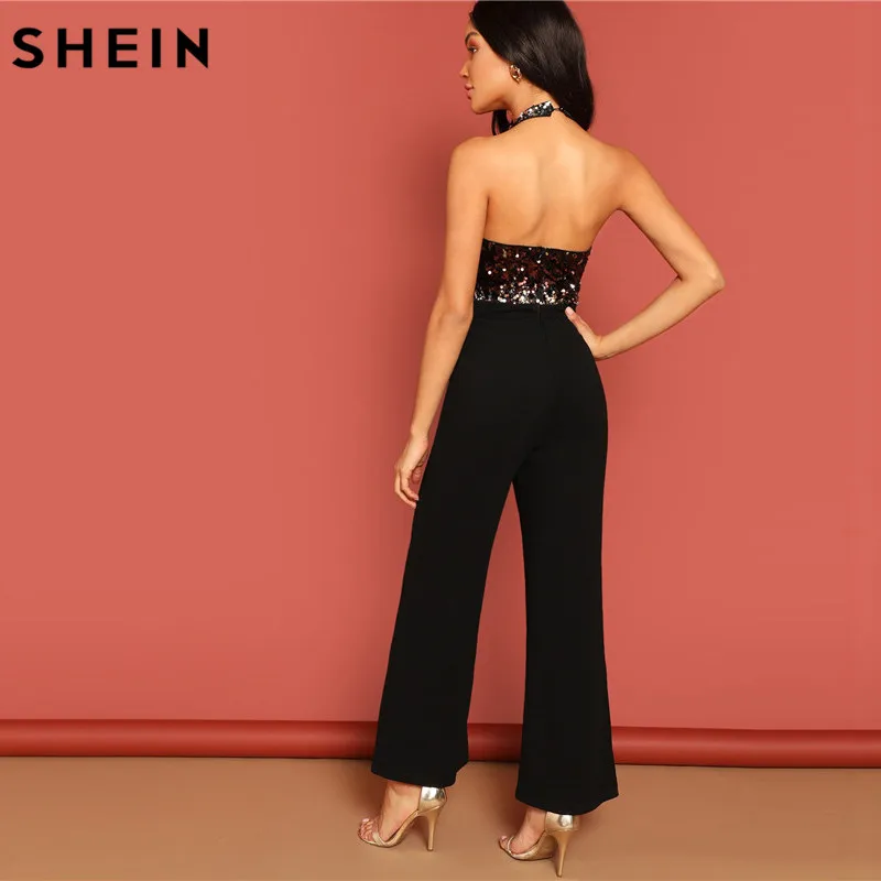 SHEIN Комбинезон С Глубоким V-Образным Вырезом Сексуальный Комбинезон Для женщин С Открытой Спиной
