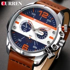 Мужские наручные часы Relogio Curren, водонепроницаемые военные часы с кожаным ремешком, 2021