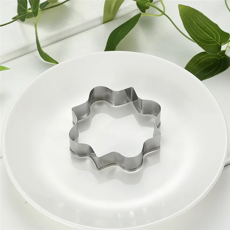 3 шт. форма для бисквитов из нержавеющей стали Форма для выпечки печенья цветов DIY мусс круг ананасовый торт шоколадный чип плесень