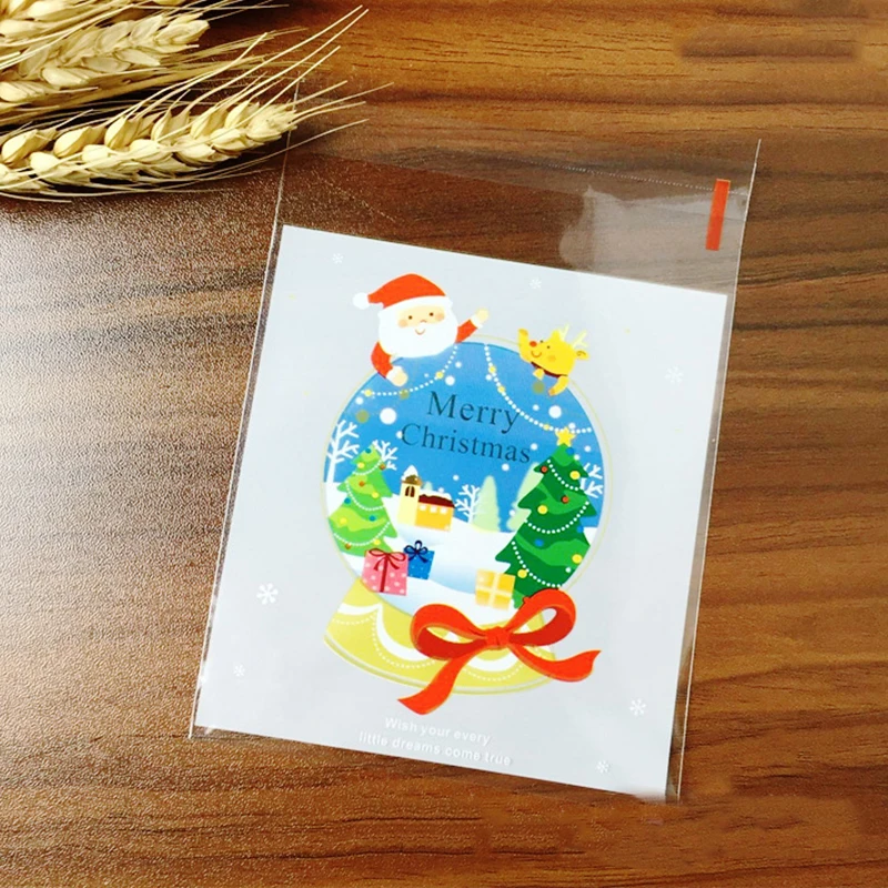 25PCS/Lot Mini Christmas Crystal Ball Kids Gift Holder Cookies Packaging Bags Wedding Bake Candy Jewelry Biscuit Plastic | Дом и сад
