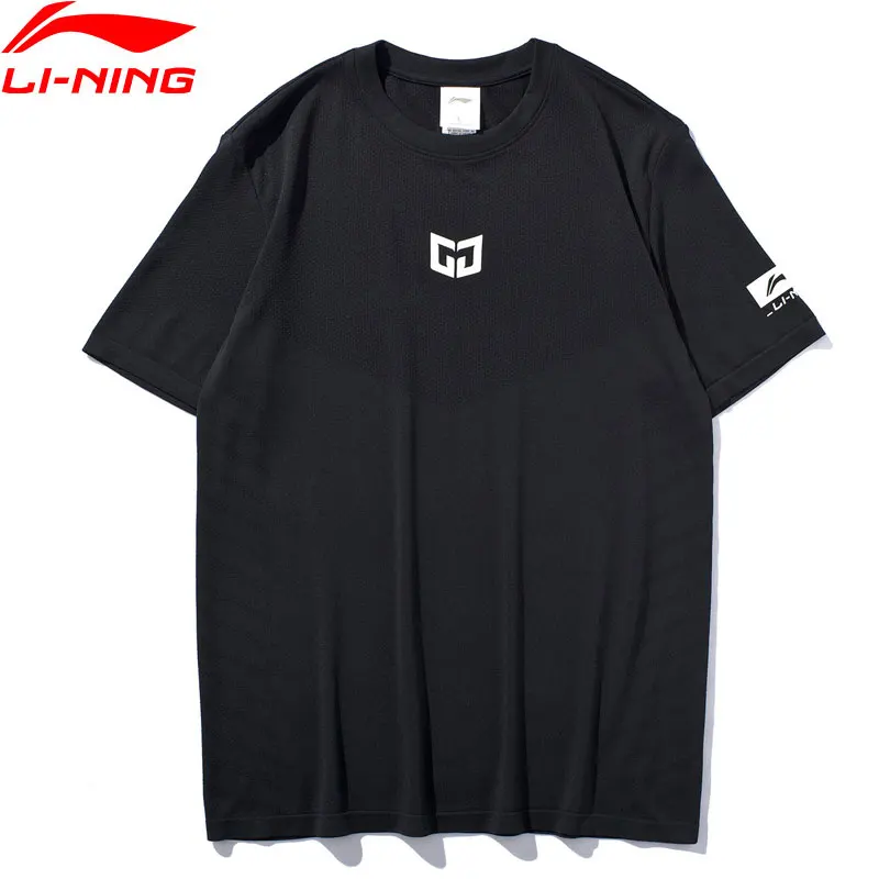 Li-Ning Мужская баскетбольная футболка с коротким рукавом, облегающая, дышащая подкладка, спортивный топ, футболки AHSP081 CAMJ19