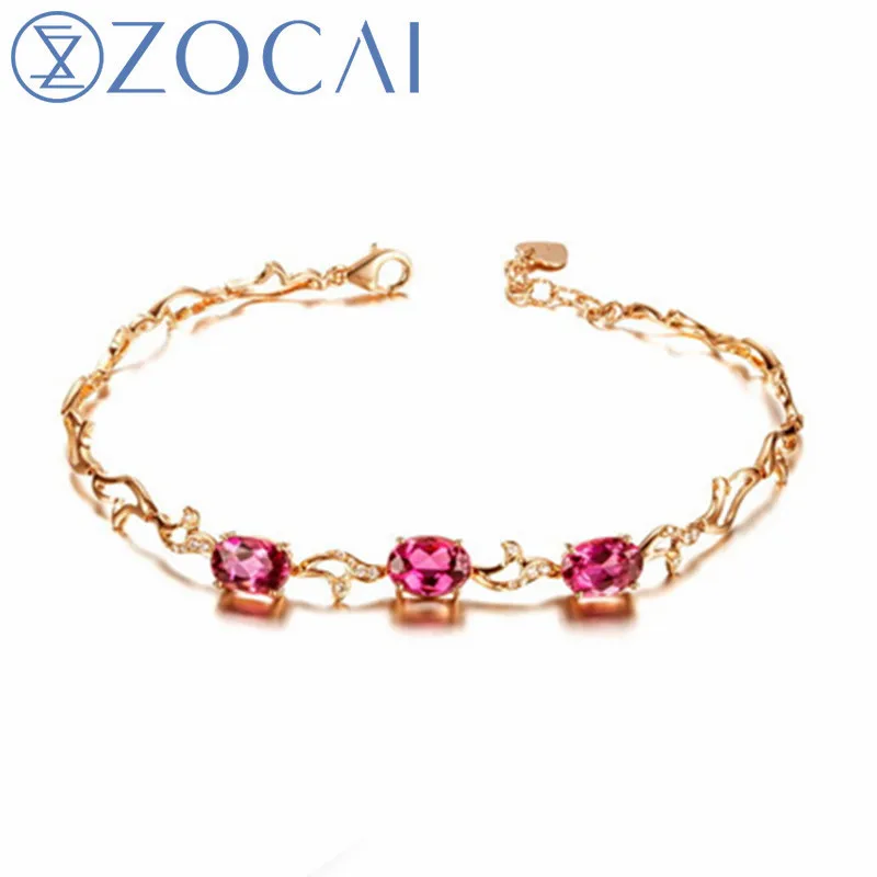 

ZOCAI БРЕНД 18K розовый белый 3,0 ct tourrnaline браслет ювелирные изделия, 18K Белое Золото avaible 333